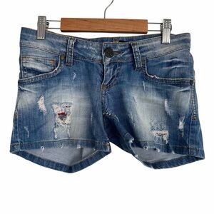 Angelina Denim Distressed Blue Shorts Size 26